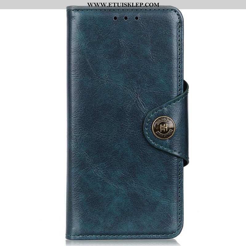 Etui Folio do Samsung Galaxy M23 5G Patentowy Guzik Z Imitacji Skóry Khazneh